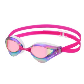 VIEW Swimming Gear V-230ASA Blade Orca SWIPE Racing Swim Goggles, Clear/Dark Pink Mirrored Lens