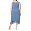 S.L. Fashions Women's Size Midi Length Beaded V-Neck Tiered Dress