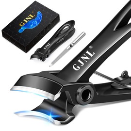 2025 Slanted Toenail Clippers for Seniors Thick Toenails - Upgrade 45 Degrees Slanted Ingrown Toe Nail Clippers for Men Women with Wide Jaw Opening, Heavy Duty Curved Large Fingernail Clippers, Black