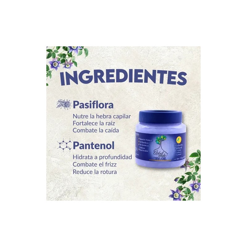 Árbol Verde Cera Gel Pasiflora Y Pantenol Reactivable 250gr