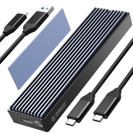 ORICO M.2 NVMe SSD Enclosure, USB 3.2 Gen 2 (10 Gbps) to NVMe PCI-E M.2 SSD Case Support UASP, NVMe Pcie Adapter for M and M&B Key in 2230/2242/2260/2280 SSD (up to 4TB)-M2PV