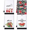 Honoson 4 Pieces Watermelon Kitchen Dish Towels Summer Farmhouse Decorative
