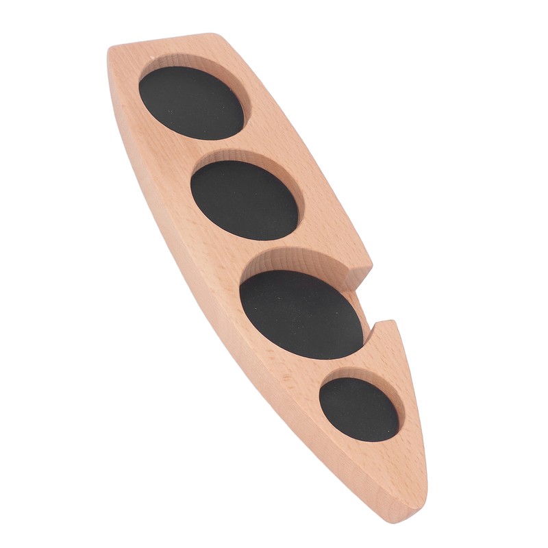 Coffee Tamper Holder Boat Shape 4 Slots Anti Slip Stable