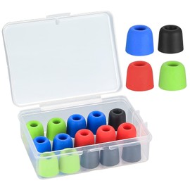8 Pairs/16 Pcs Memory Foam Earbud Tips, Replacement Earbuds, Earphone Tips, Earbuds Noise Isolation Cover for Earphones. 4 Colors, Size 4.5-5.5 mm