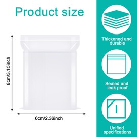 FIHODONE 100 PCS Small Plastic Grip Seal Bags,Ziploc Plastic Storage Bags,Transparent baggies Sealable,Resealable Plastic Bags for Cookie, Jewellery,Candy,Beads (6 x 8 cm)