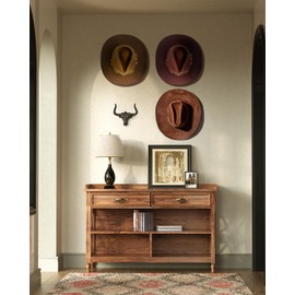 Cowboy Hat Holder for Wall Cowboy Hat Hook 2 Pack Bull Head Metal Hat Rack Cast Iron Hat Hanger Vintage Western Decor Longhorn Wall Decor Rustic Hooks for Closet Bedroom Living Room Western Gifts