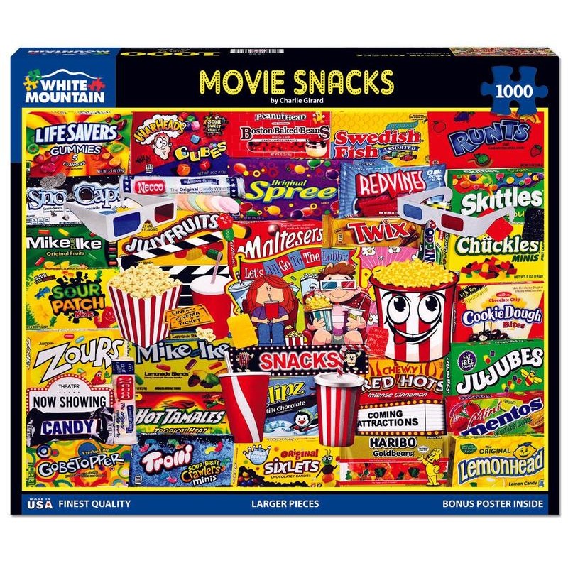 Movie Snacks (1884pz) - 1000 Piece Jigsaw Puzzle