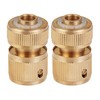 Tech Traders 2 Pack Brass Hose Connector, Hose End Quick