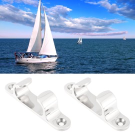 YINETTECH 2Pcs 4inch Stainless Steel 316 Straight Fairlead Bow Wheel Chock Sailing Line Cleat for Marine