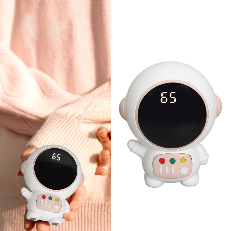 Astronaut Shaped Cute Hand Warmer Digital Display USB Rechargeable 2