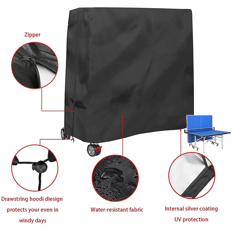 BOSKING Patio Table Tennis Table Cover 210D Waterproof Indoor Outdoor