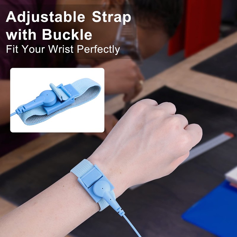Grounded Outlet Plug, Anti-Static Wrist Strap (Adjustable up to Size