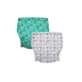 LAROTSUBA Unisex Adult Incontinence Pants,Reusable Diapers for Adults,Adult Cloth Diaper Cover,Incontinence Underwear Suitable for Bedridden,Elderly and Incontinent People（2PCS） Fox + Watermelon XL