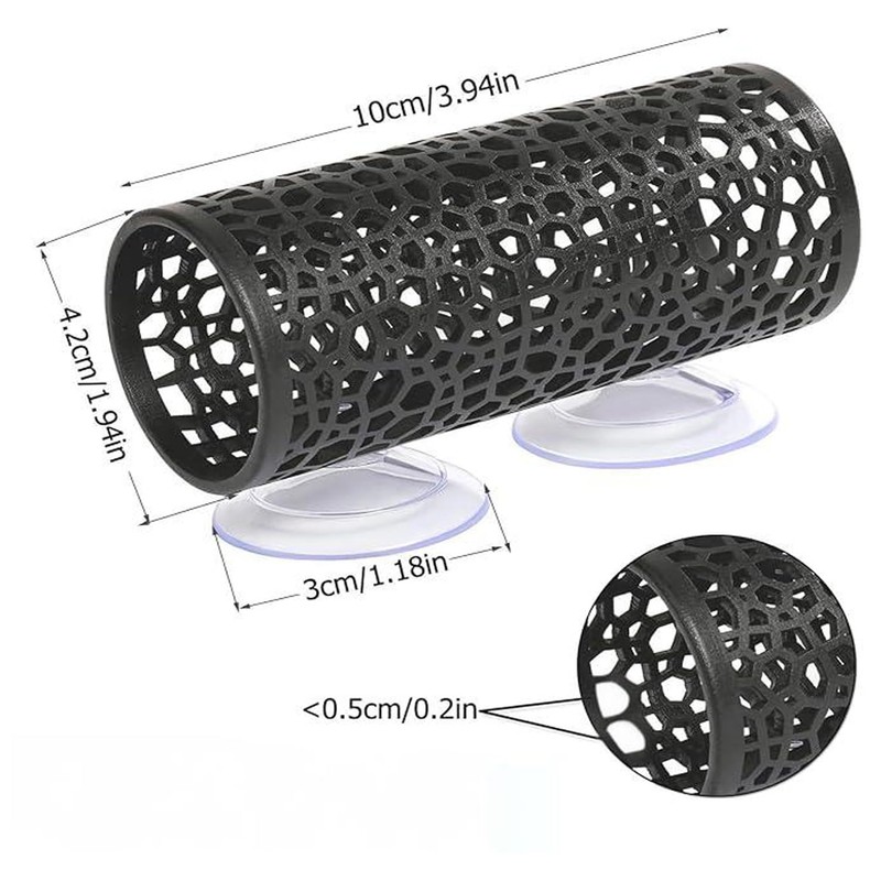 Betta Fish Tunnel with Suction Cups - Small Hole Hollow