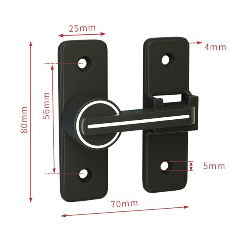 Sliding Door Lock, 90 Degree Movable Door, Right Angle Buckle,