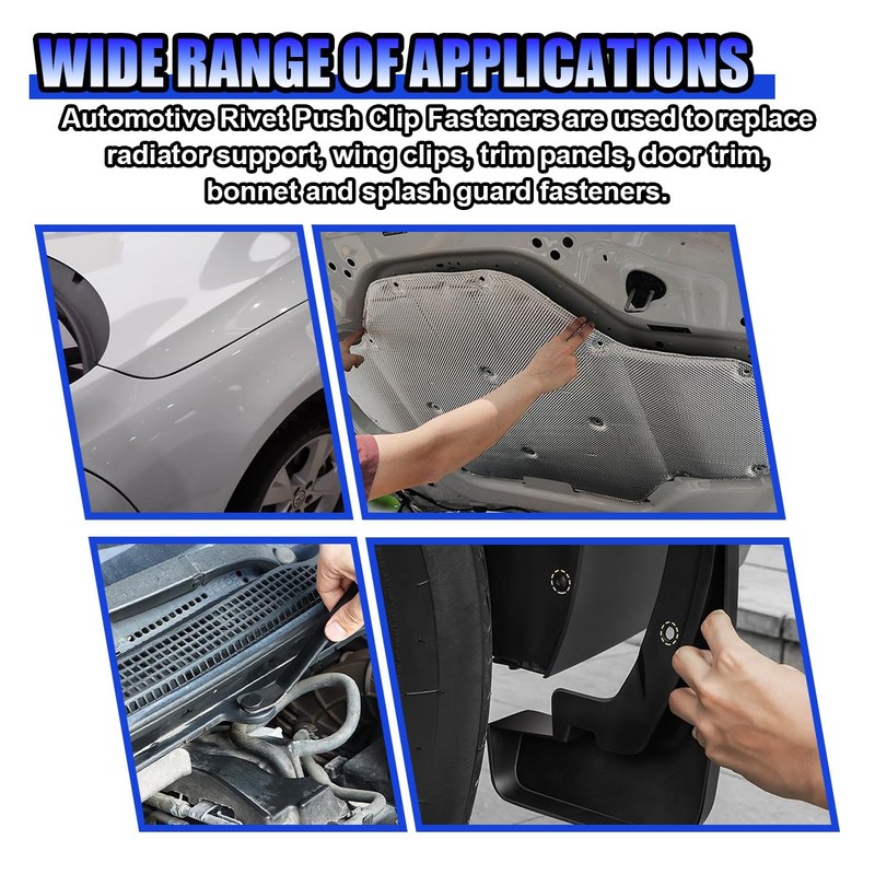 GAOLAOSY 200PCS Car Plastic Trim Boot Rivets Push Clip Fastener,