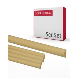 Gedotec Semicircular Rod - Wooden Boards for Building and Crafting Made of Needle Wood 100 cm | Pack of 5 10 mm | Basic | Versatile Decorative Strip and Wood for Crafts of Various Objects | Wooden