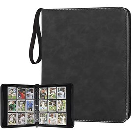 GERMUN 9 Pocket Card Binder, Premium Zip Trading Card Binder, 720 Double Sided Pocket PU Card Collection Binder, Collector Card Album, Card Folder for MTG, TCG, Sports Cards, Game Cards (Black1)