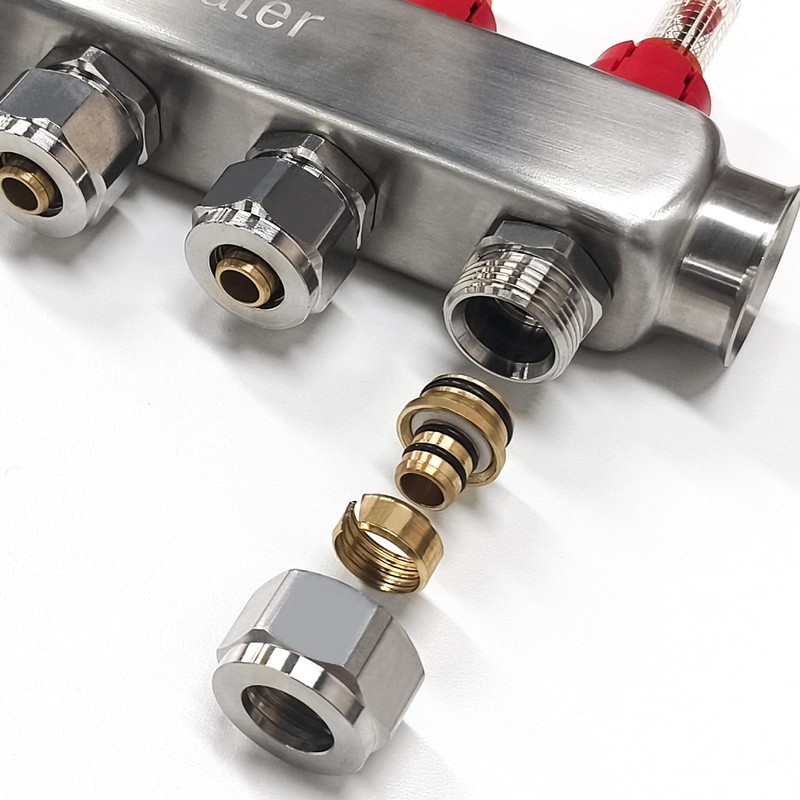 AB 2 Loop PEX/Radiant Manifold, 1/2 Inch Compatible Outlets, Up