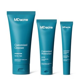 MDacne Kit de acné de retinol de 3 pasos, crema de retinol 0.25%, limpiador de ácido salicílico, humectante de niacinamida, kit a base de plantas para