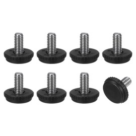 M METERXITY 8-Pack Furniture Feet, 5/16"-18 Thread Adjustable Furniture Levelers, Adjustable Leveling Feet Supports 2640LBS for Tables/Cabinets/Large Base Supports [Black]