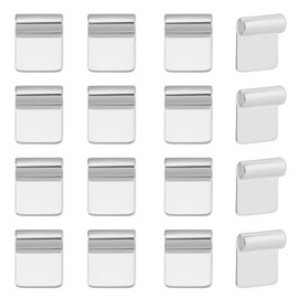 arricraft 16 Pcs Glue-on Flat Pad Bails, Brass Silver Pendants Glue Flat Pad Pendants for Necklace Making, 18x15.5mm