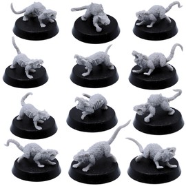 Forged Terrain 32mm Fantasy Ratmen Giant Pox Rodent Rats Bundle Set, Tabletop Games Ratfolk Figures for Fantasy Wargaming