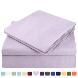 HOMEIDEAS Bed Sheets Set Extra Soft Brushed Microfiber 1800 Bedding Sheets - Deep Pocket, Wrinkle & Fade Free - 4 Piece(Full,Lavender)