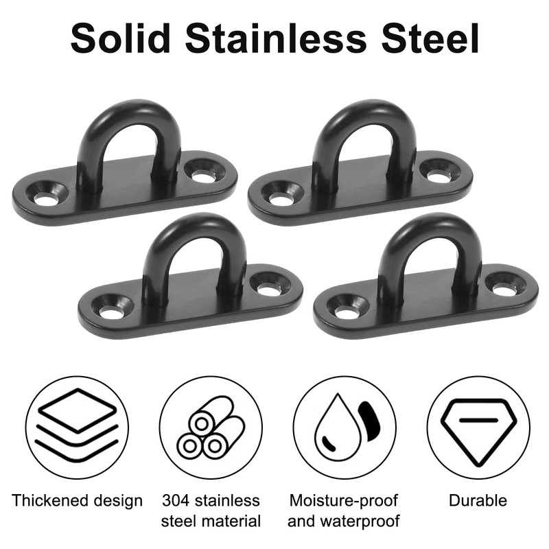 Xiciki 4 Pack Eye Plate U Shaped Brackets Metal Pad