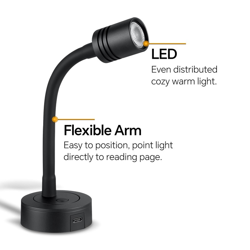 Obeaming 12 V Reading Lamp Caravan Boat Dimmable Bedside Lamp