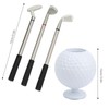 Mini Desktop Golf Ball Pen Holder with 3 Golf Cue