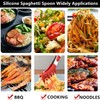 Upgraded Silicone Spaghetti Spoon & Pasta Tong,Non-stick Sturdy Pasta Fork