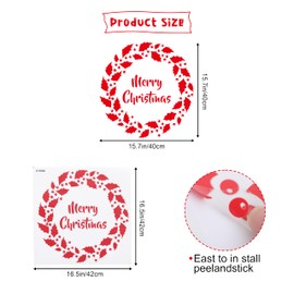 Merry Christmas Maple Leaf Stickers - Red Winter Window Decals, Winter Xmas Home Refrigerator Wall Window Decor, Room Mural Stickers Wall Decals for Party Home Kitchen Decorations