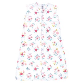Hudson Baby Unisex Baby Cotton Sleeveless Wearable Sleeping Bag, Sack, Blanket, Butterfly Floral, 12-18 Months
