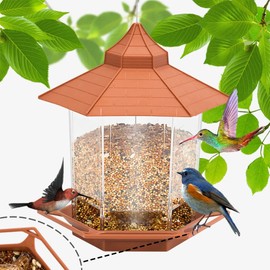 OKONOS Automatic Bird Feeder Hanging Seed Food Dispenser for Parrots and Wild Birds