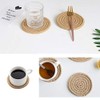 Gracelife 6pcs Cup Mat Pure Cotton Thread Weave Round Drink
