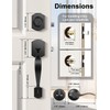 Tinewa Camelot Black Front Door Handle and Deadbolt Set, Front