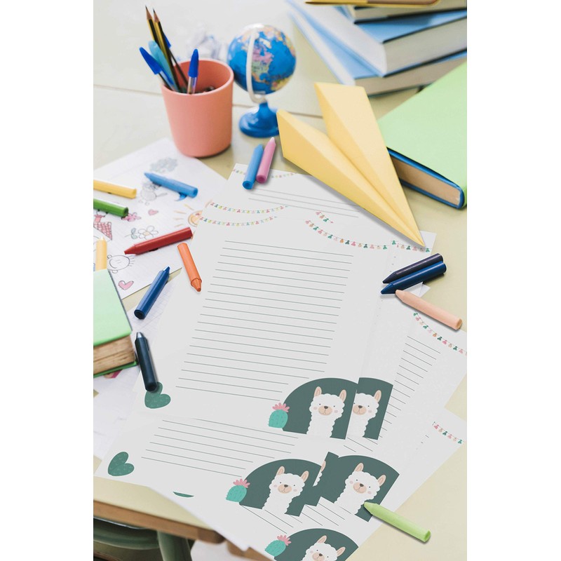 Friendly Fox Children's Writing Paper with Lines – 20 Sheets