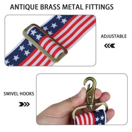 KUNN American Flag Suspenders for Men 2 Inch Adjustable Elastic Braces Heavy Duty Work Suspenders