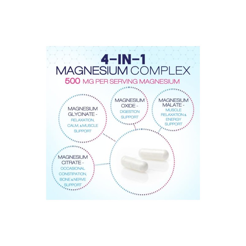 Health Nutrition Naturals C?psulas de Complejo de Magnesio de 500