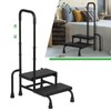 LUCKUP Step Stool with Handle, 2-Step Stools with Adjustable Handrail