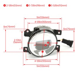 Kojem LED Pair Fog Lights Compatible with 2014-2020 Infiniti Q50 QX50 Q60 QX60 QX80 Bumper Fog Lamp (Driver & Passenger) Replace for IN2593108 IN2592108