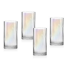 Godinger Highball Glass, Beverage Glass, Glass Cup, Tall Drinking Glass, Set of 4