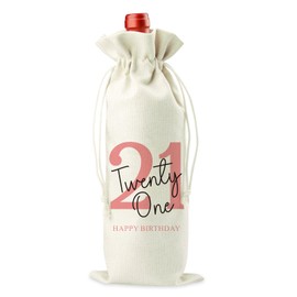 21st Birthday Gifts for Her Him, 21st Birthday Wine Bag, Funny Birthday Wine Bag Gifts 21st Birthday Party Decorations, 21 Happy Birthday Wine Gift Bag for Daughter Son Friends Sister Nieces