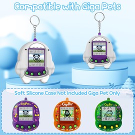 BEARDDO Case for Giga Pet Virtual Pet, Silicone Interactive Pet Game Machine Case Cover for Kids Child Ages 5 and Up, Cute Cartoon Shark Anime for Giga Pet Protective Cover Boy Teens (White)