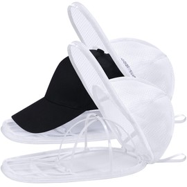MAGTSMEI Hat Washer for Washing Machine, Hat Cleaner for Baseball Caps, Hat Rack Hat Organizer for Dishwasher, Foldable Washing Hat Cage Protector Holder Fit for Adult and Kid's Caps 2Pack White