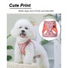 JUFOO M Peach Flower Pattern Dog Harness and Leash Set,No