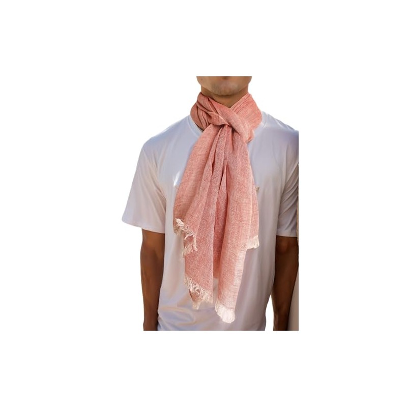 Prettystern Unisex Mottled Plain Long Lightweight Summer Linen Scarf, T87