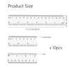 10Pcs 15cm Clear Plastic Rulers - 6 Inch Shatterproof, Transparent