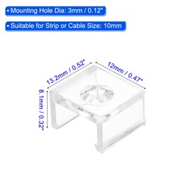 Boxonly LED Strip Light Clips 50Pcs Mounting Bracket Fixing Clips Plastic Clamp Holders with Screws for 10mm Neon RGB Light Cable Ribbon Clear
